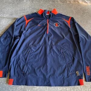 Vintage Illinois Fighting Illini Nike Fit Storm Windbreaker Jacket Large 90s